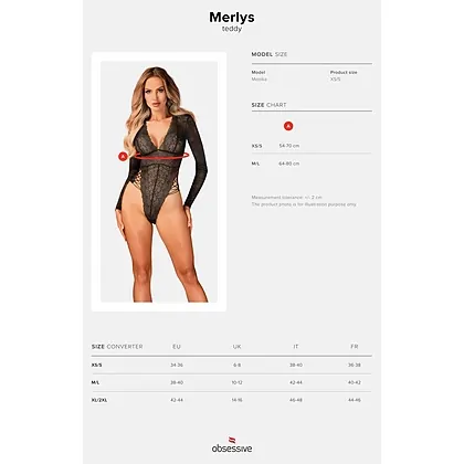 Body Obsessive Merlys Negru XS-S