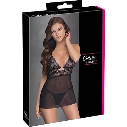 Chemise Cottelli Collection Transparent Fun Negru S