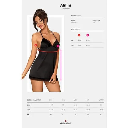 Chemise Obsessive Alifini Negru L-XL