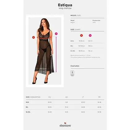 Chemise Obsessive Estiqua Negru XS-S