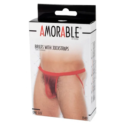 Chilot Amorable Transparent Jockstrap Roșu S-L