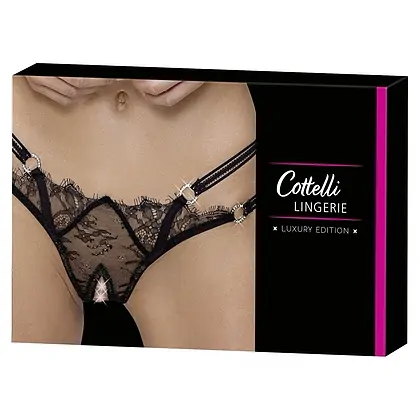 Chilot Decupat Cottelli Collection Agatha Negru S-M
