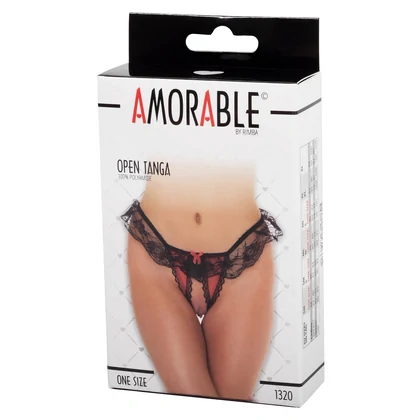 Chilot Open Amorable Senzual Negru Roșu S-L