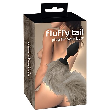 Coada Fluffy Gri cu Plug Din silicon You2Toys — 45 cm