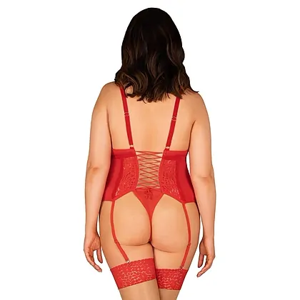 Corset Obsessive Blossmina Roșu 4XL-5XL