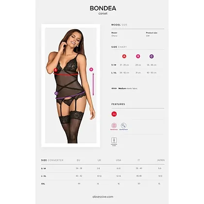 Corset Obsessive Bondea Negru S-M