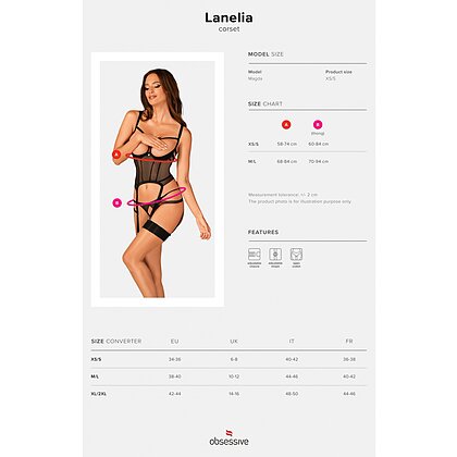 Corset Obsessive Lanelia Negru XS-S