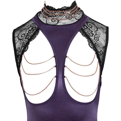 Corset Și Chilot Decupat Abierta Fina Mov S