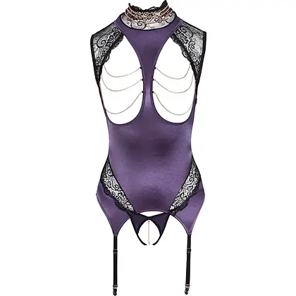 Corset Și Chilot Decupat Abierta Fina Mov S