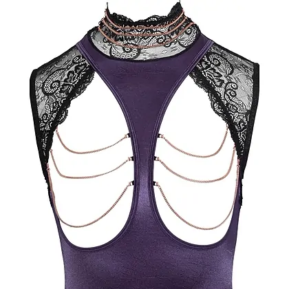 Corset Și Chilot Decupat Abierta Fina Mov S