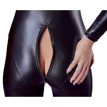 Costum Latex Cottelli Collection Jumpsuit Negru XS