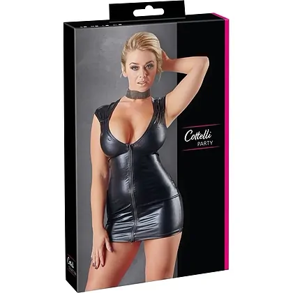 Costum Latex Damă Wetlook With Zip Negru M