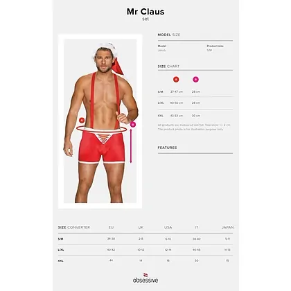 Costum Obsessive Mr Claus Roșu L-XL