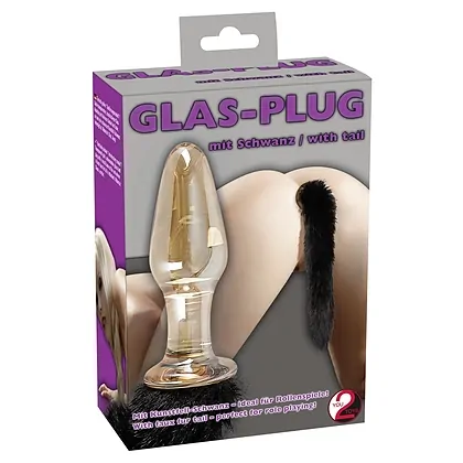 Glass Plug With Tail Transparent