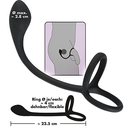 Inel Penis Black Velvets 3 În 1 Negru