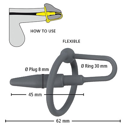 Inel Penis Cu Plug Gri