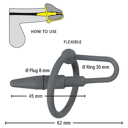 Inel Penis Cu Plug Gri