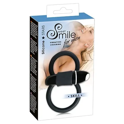 Inel Penis Smile Double Penis Cage Negru