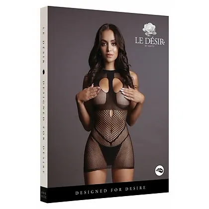 Le Désir Duo Net Open Cup Mini Dress Negru S-L
