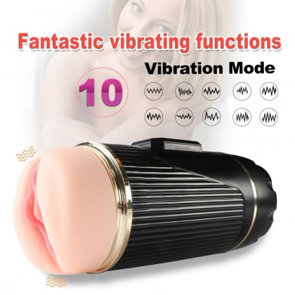 Mistress Kay – Masturbator Dublu, 2 Motoare, 10 Trepte Negru