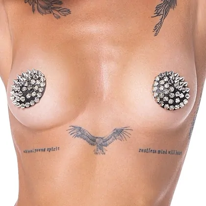 Nipple Stickers Spikes Argintiu