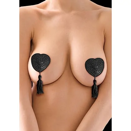 Nipple Tassels Heart Negru