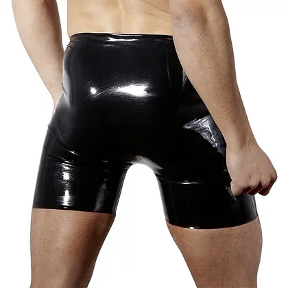 Pantaloni Latex Cu Gaură Negru S