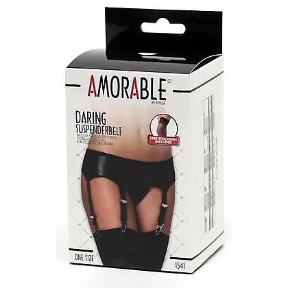 Portjartier Cu Dresuri Amorable Evelyn Negru S-L