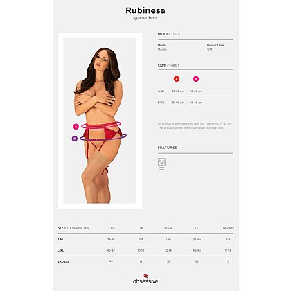 Portjartier Obsessive Rubinesa Roșu S-M
