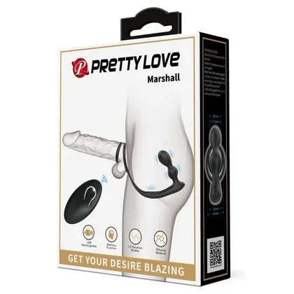 Pretty Love Marshall Inel Vibrant 12 Moduri Reîncărcabil Negru