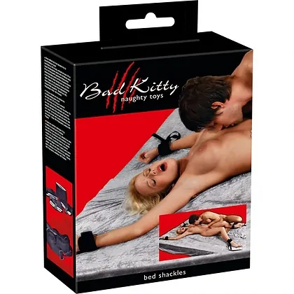 Set 4 Cătușe Bed Shackles Bad Kitty Negru