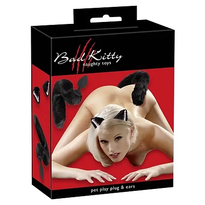 Set Bad Kitty Pet Play Plug And Ears Negru