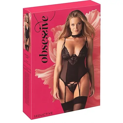 Set Corset Obsessive Donarella Negru XS-S