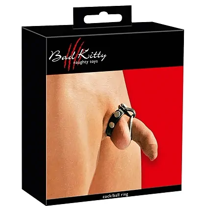 Set Inele Penis Leather Strap Negru