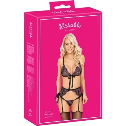 Set Kissable Crystina Negru L-XL