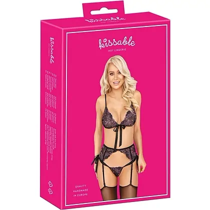 Set Kissable Crystina Negru S-M