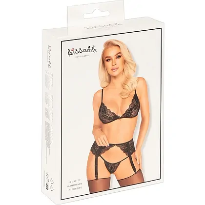 Set Kissable Midnight Fever Negru S-M