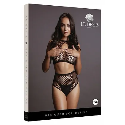 Set Le Desir Duo Net Key-Hole Negru S-L