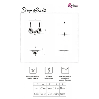 Set LivCo Strap Hearts Roșu S-L