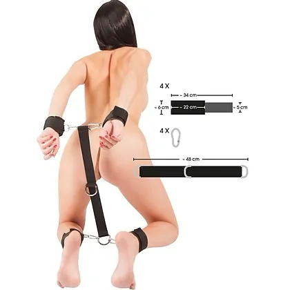 Set Manșete Mâini ȘI Glezne Negru