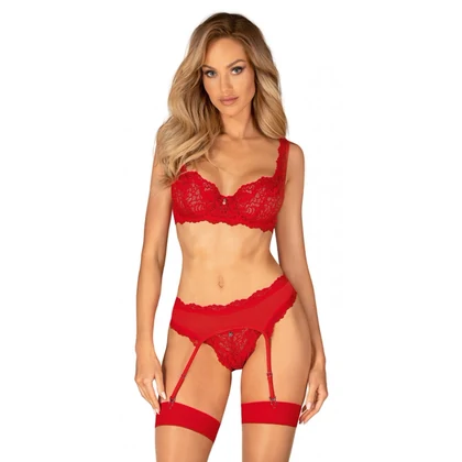 Set Obsessive Amor Cherris 3 Piese Roșu S-M