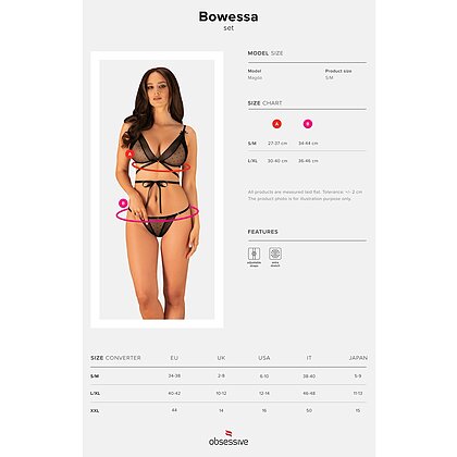 Set Obsessive Bowessa Negru S-M