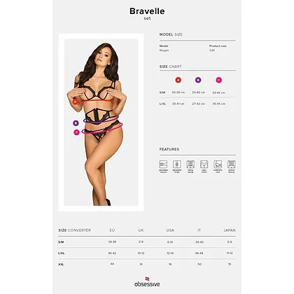 Set Obsessive Bravele Negru S-M