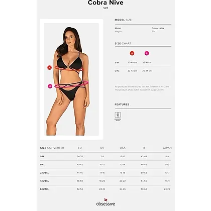 Set Obsessive Cobra Nive Negru S-M