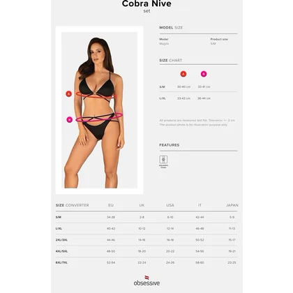 Set Obsessive Cobra Nive Negru L-XL