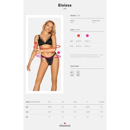 Set Obsessive Eloissa Negru L-XL