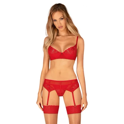 Set Obsessive Ingridia 3 Piese Roșu XS-S