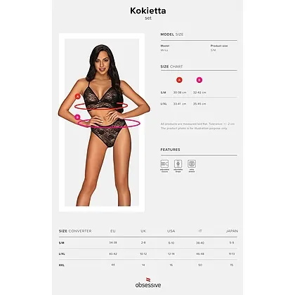 Set Obsessive Kokietta Negru S-M