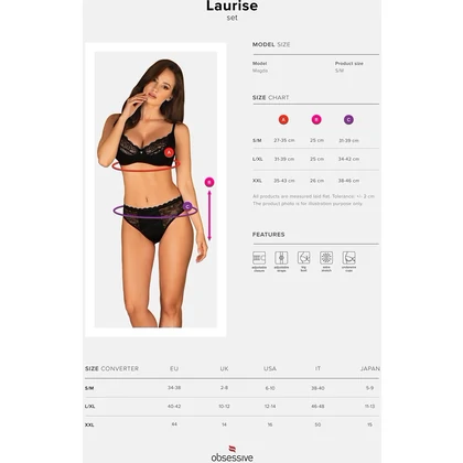 Set Obsessive Laurise Negru S-M