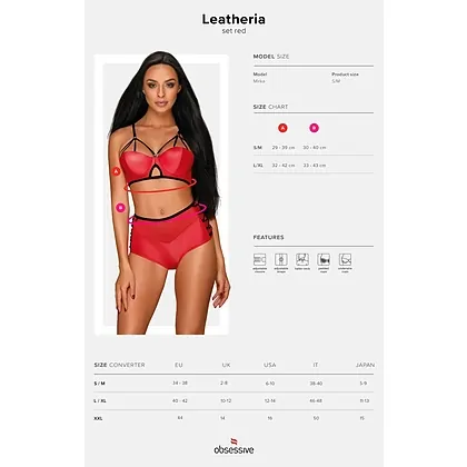 Set Obsessive Leatheria Roșu S-M